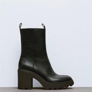 Zara rubberized heeled ankle boots . Worn once